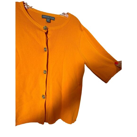 Vintage EUC Josephine Chaus Orange Snap Front Jewel Sparkly Buttons Golden Girls - Picture 14 of 16